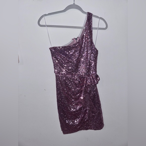 Hello Molly US 4 Pink Sparkly Mini Dress - Picture 1 of 4